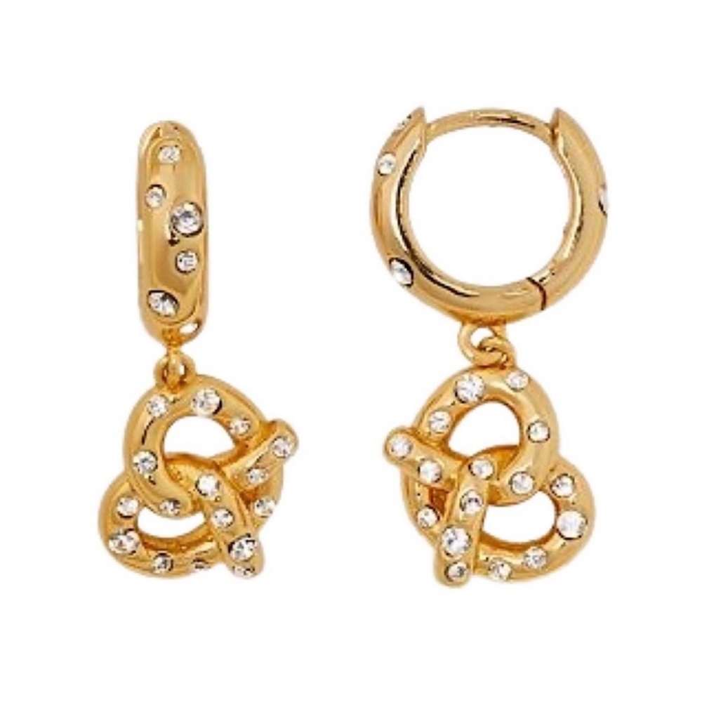 KATE SPADE • Dashing Beauty Pretzel Drop Huggies Earrings - Picture 1 of 7